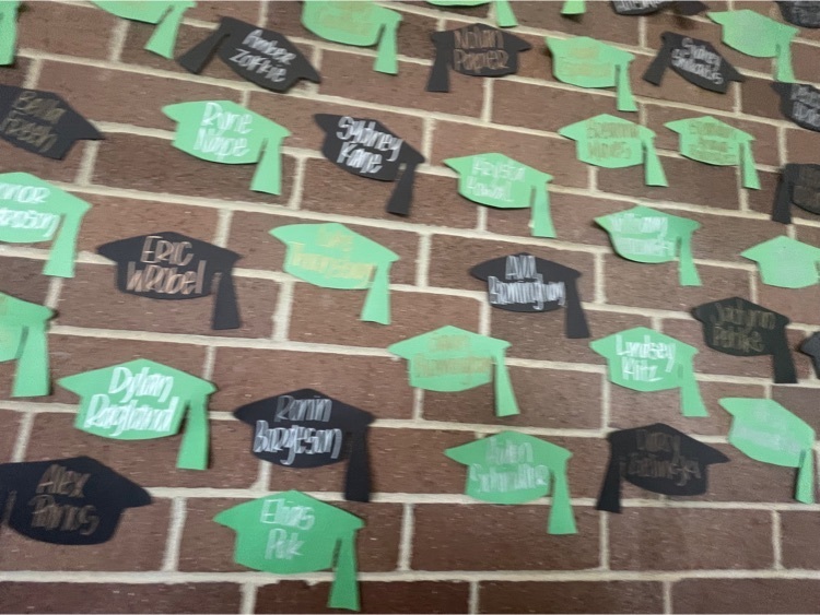 paper graduation caps with names on them