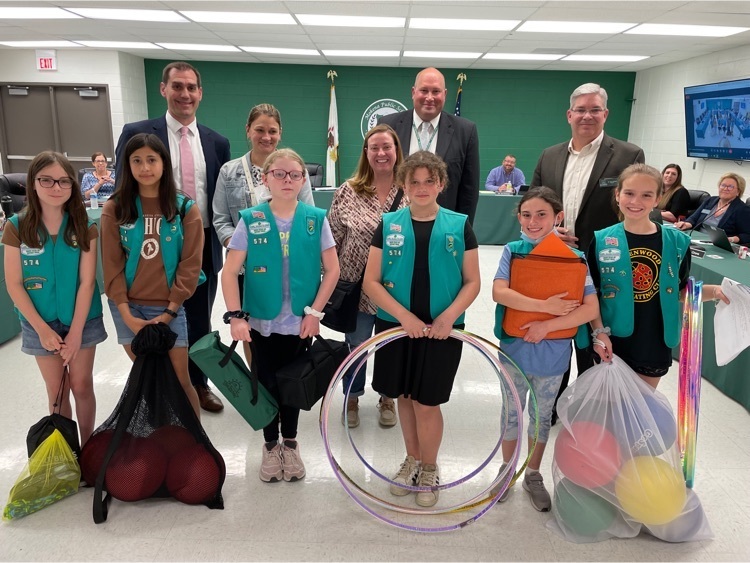Girl Scouts at the board meeting 